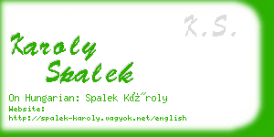 karoly spalek business card